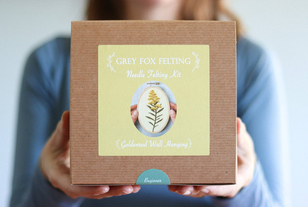 Goldenrod Wall Hanging - Needle Felting Kit -  Beginner