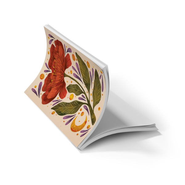 Burgundy Bloom Layflat Notebook