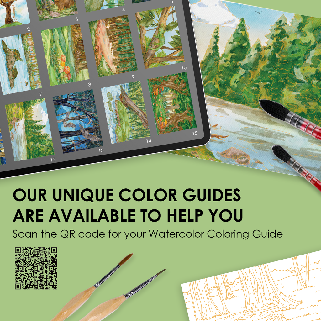 Watercolor Coloring Club Box- Forest