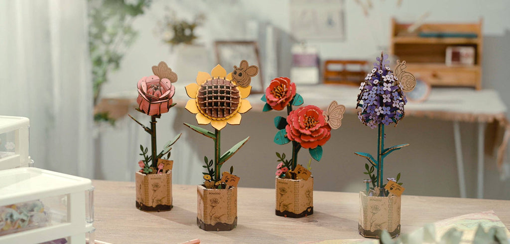 3D Wooden Flower Puzzle Bundle
