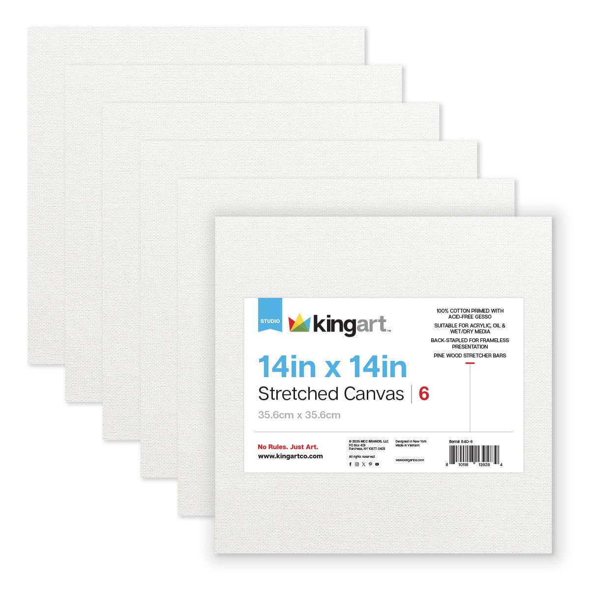 6pk Stretched Canvas Set – 14” x 14”