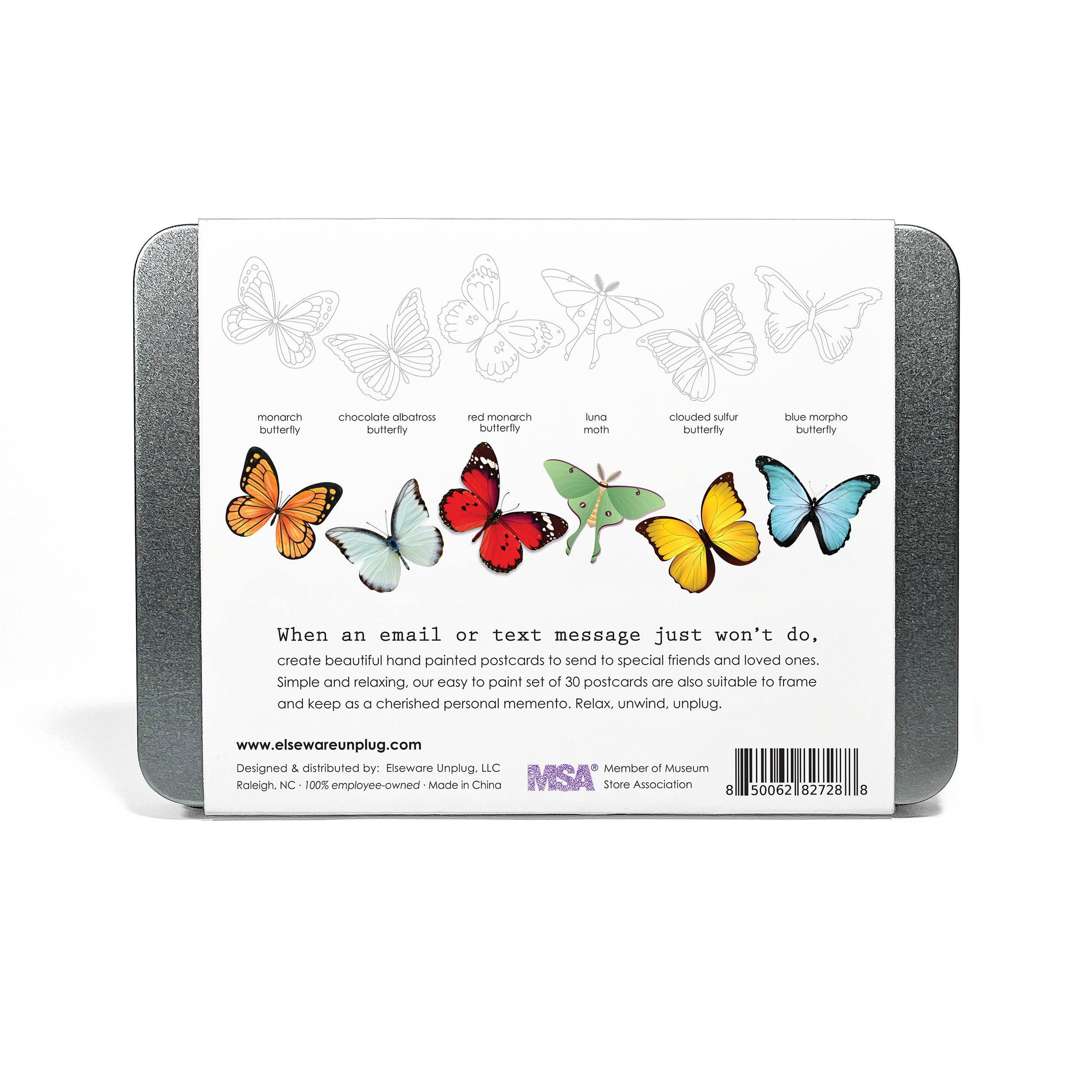 Coloring Postcards Butterfly & Moth Designs (30cards)