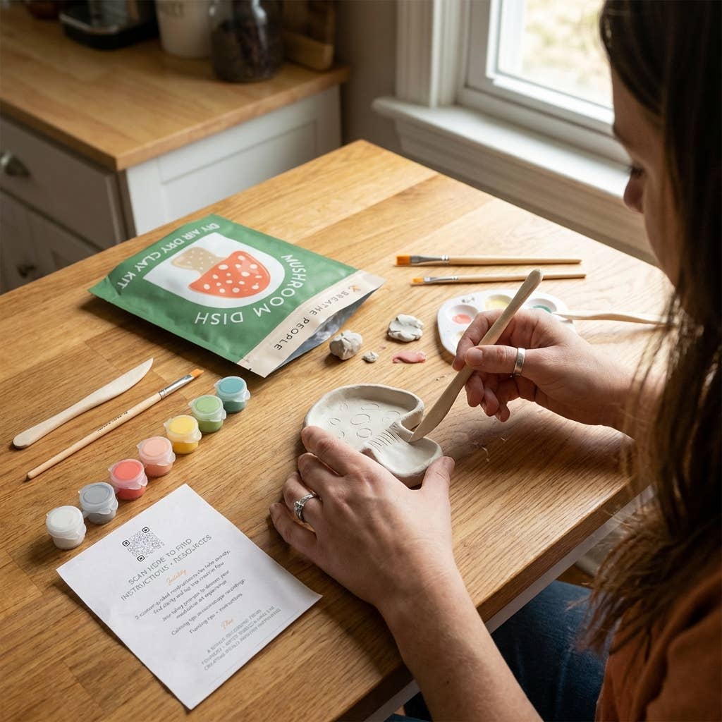 Air Dry Clay Kit- Mushroom Dish