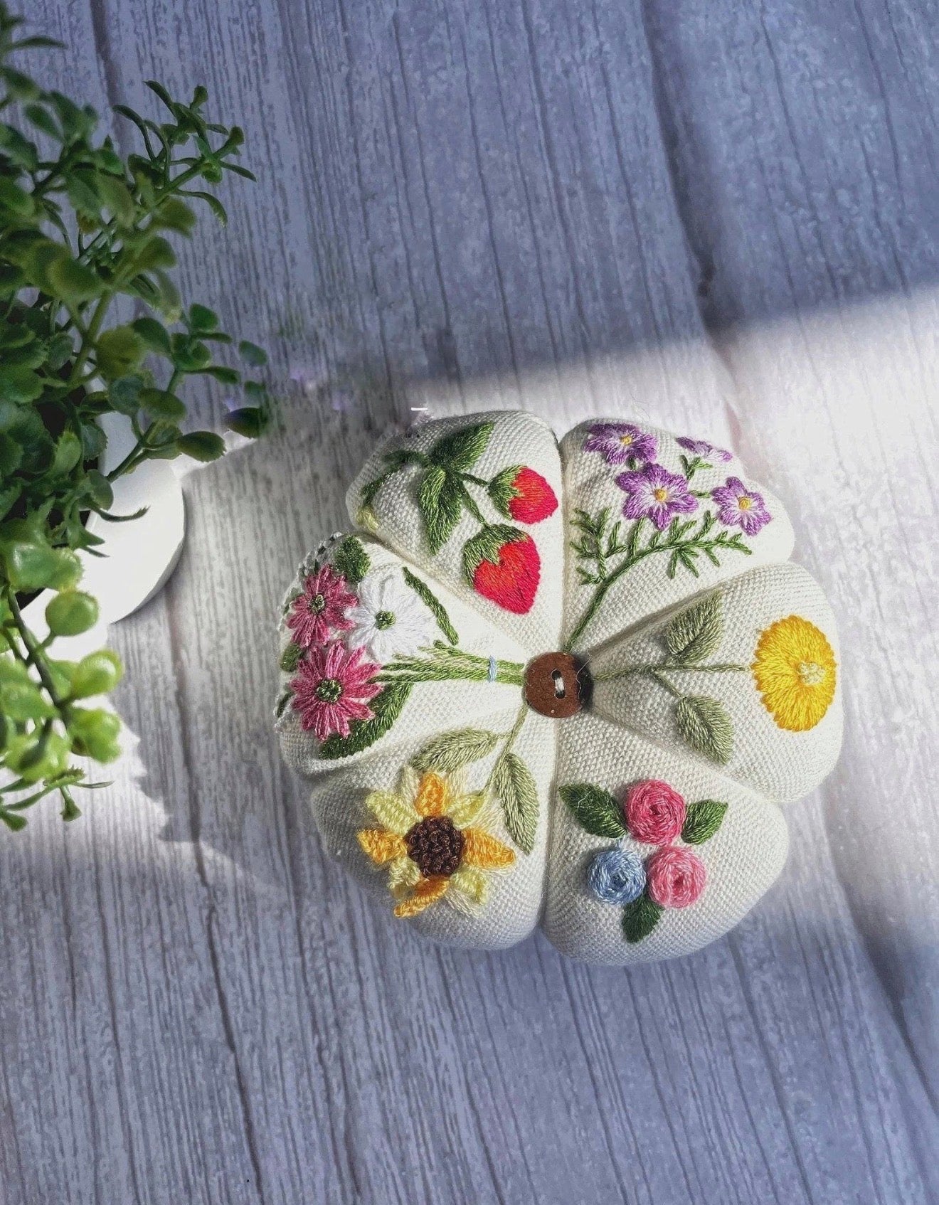 Hand Embroidered Pincushion