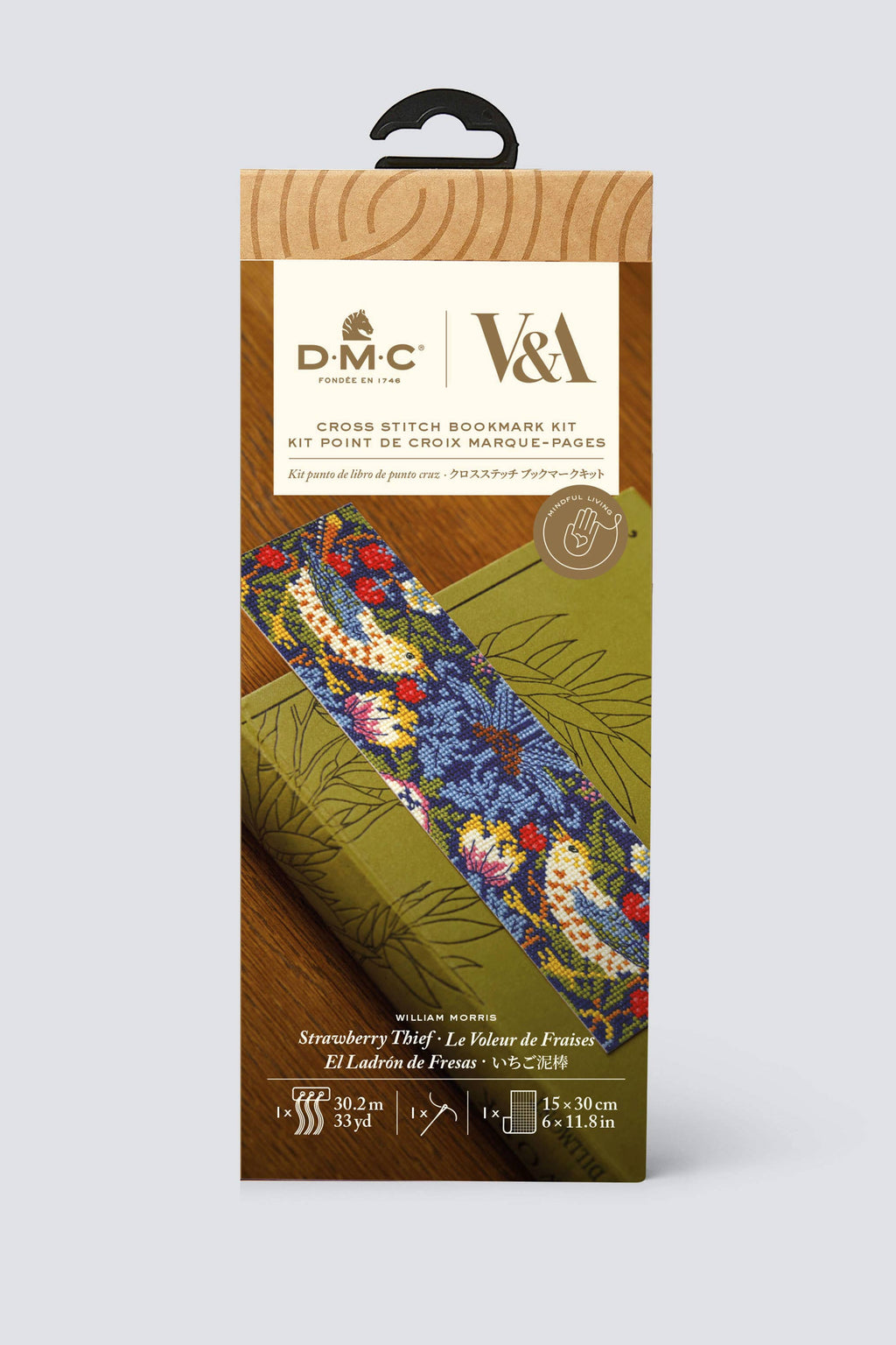 Strawberry Thief Cross Stitch Bookmark