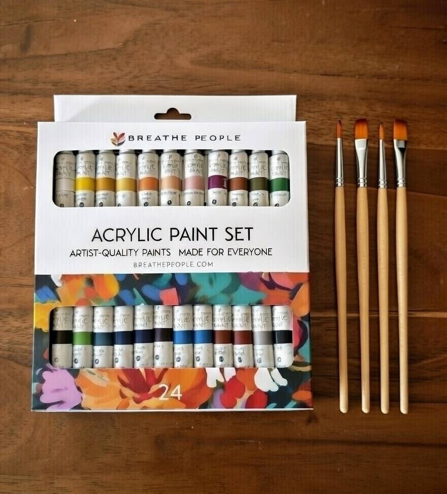 Acrylic Paint Set + Brushes