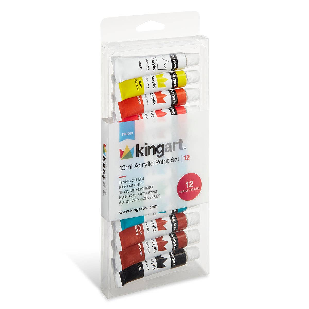Studio Acrylic Paint - 12 Colors 12ml