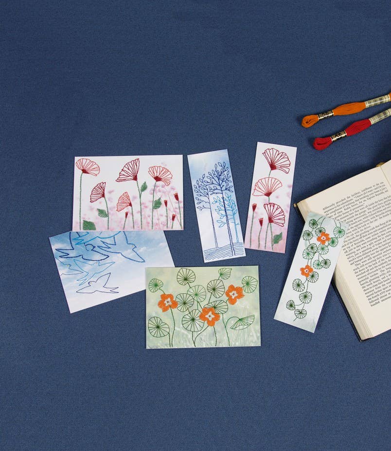 Nature Embroidery Card Kit