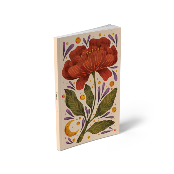 Burgundy Bloom Layflat Notebook