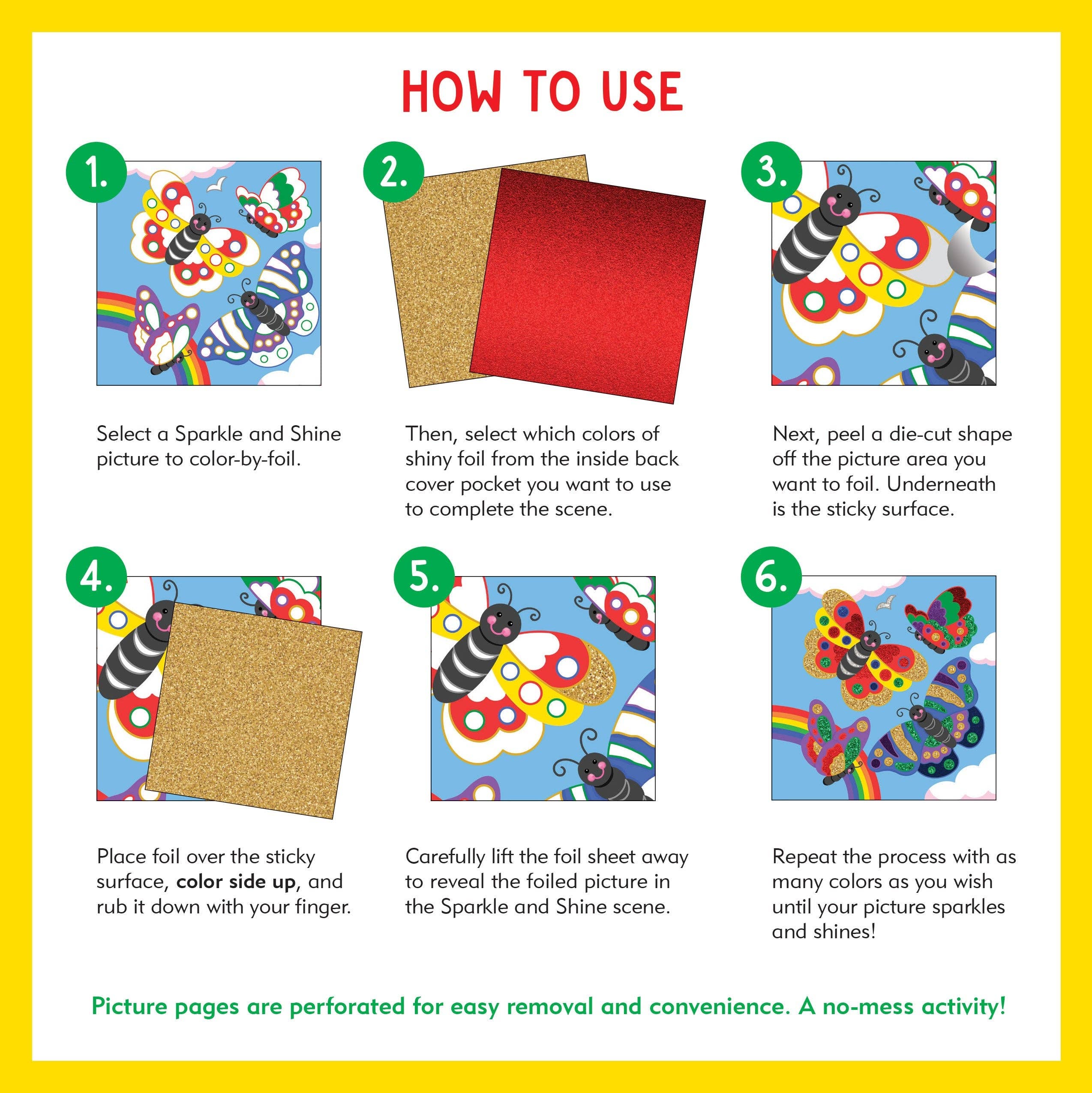 Color-By-Foil Sticker Book -- Sparkle and Shine