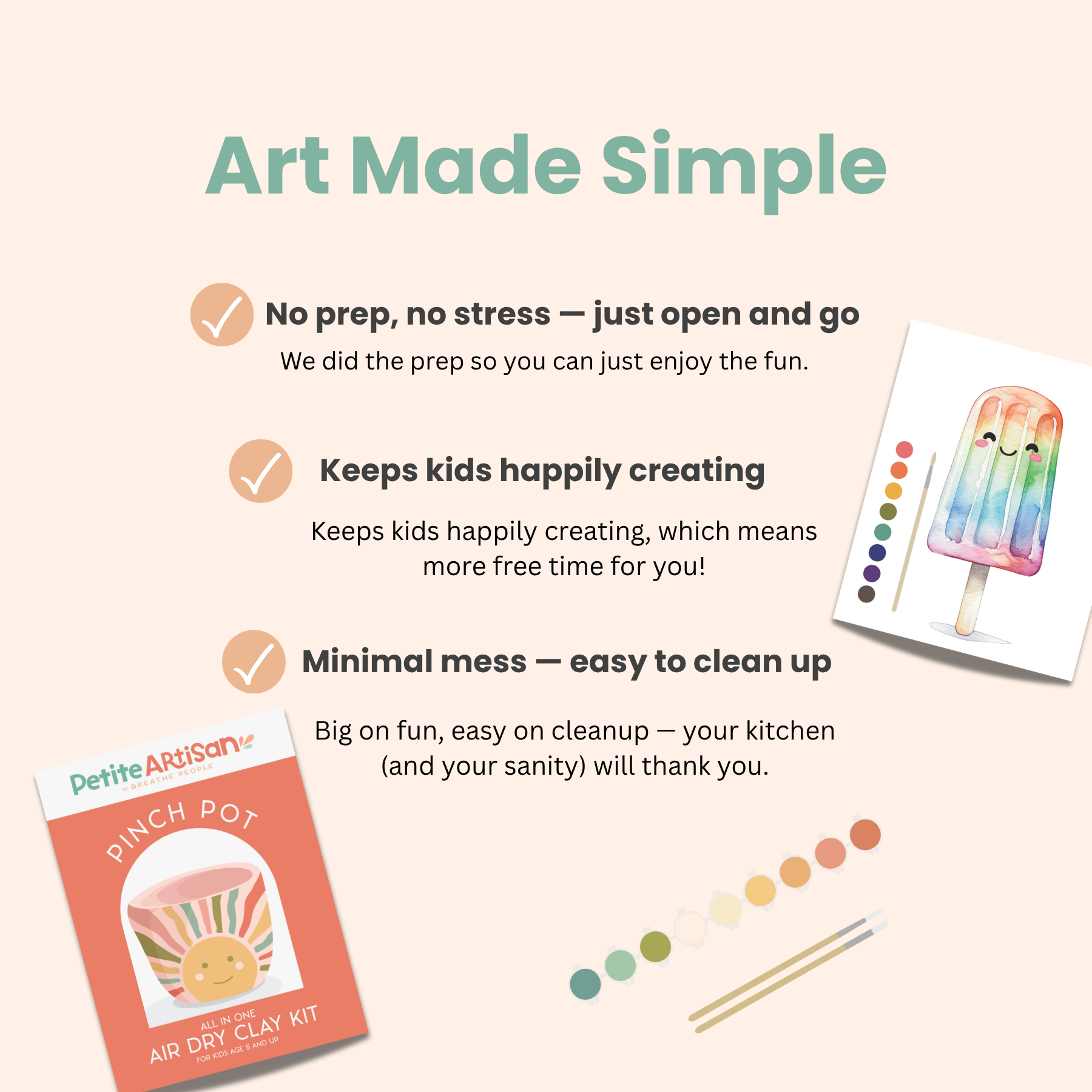 Kids DIY Clay Kit — Make and Paint Your Own Pinch Pot