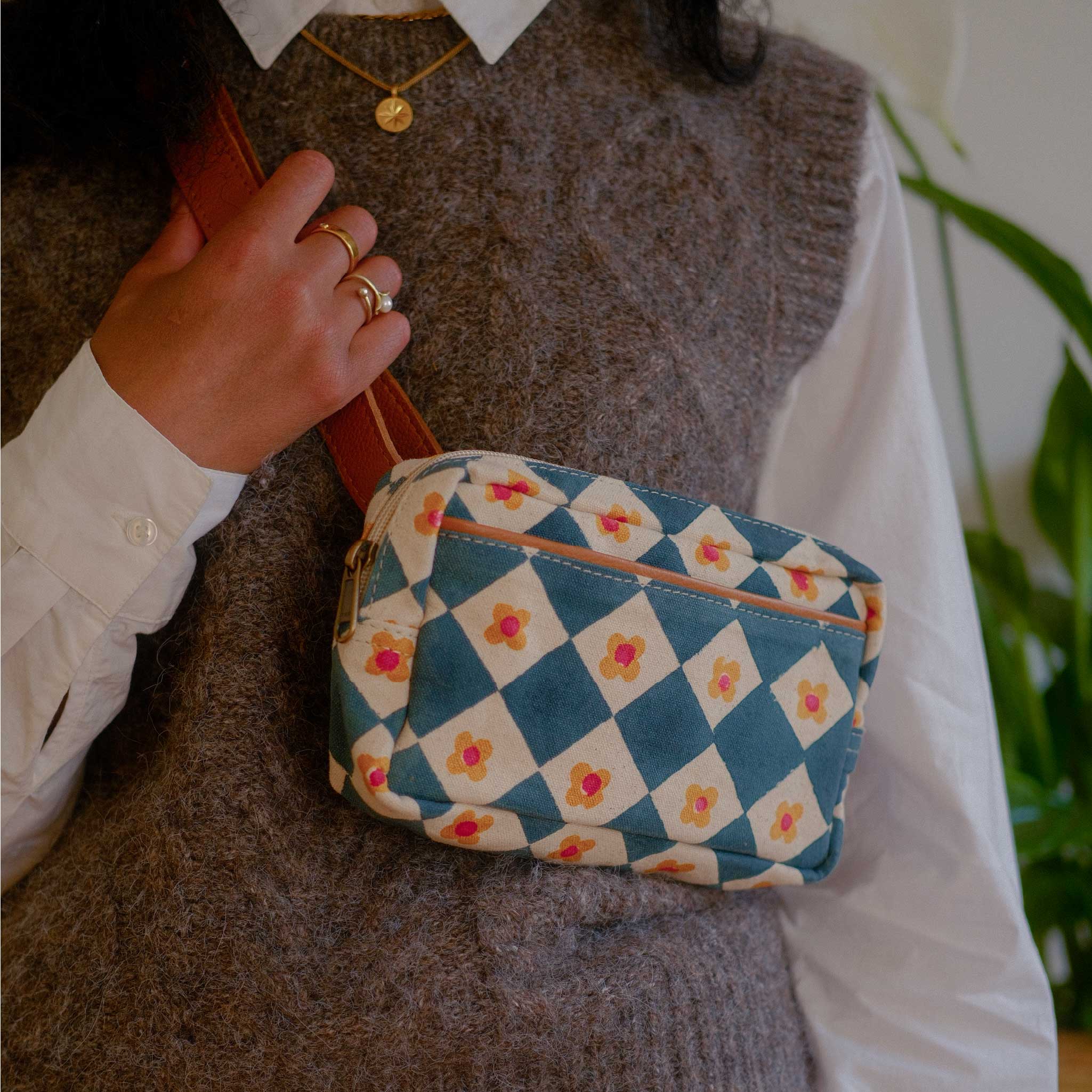 Hand Block Printed Belt Bag