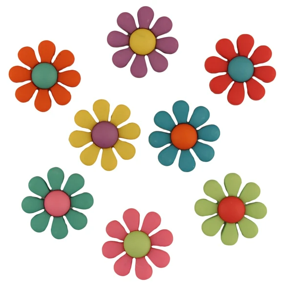 Craft & Sewing Buttons- Funky Flowers