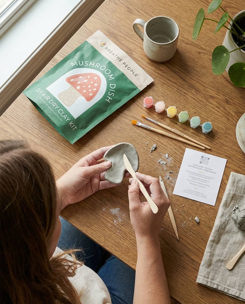 Air Dry Clay Kit- Mushroom Dish