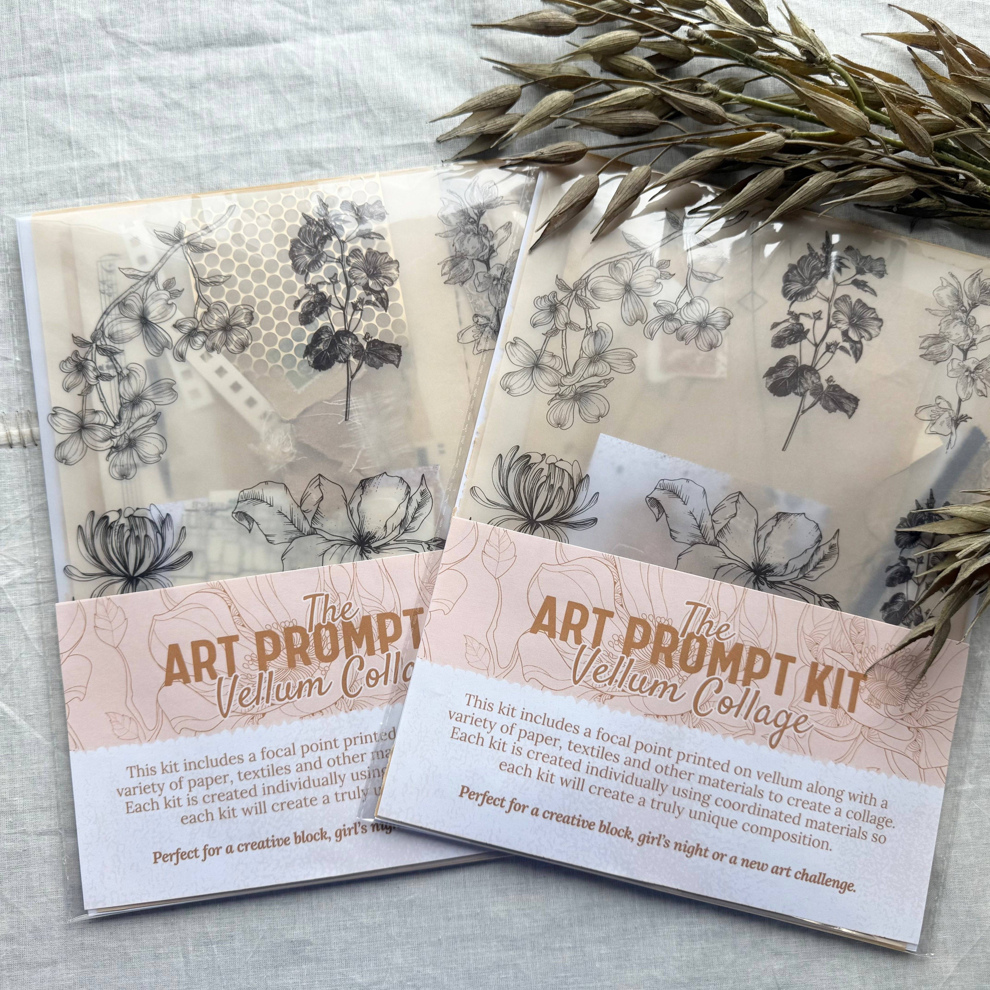 Collage Kit, Mixed Media Art Kit, Floral
