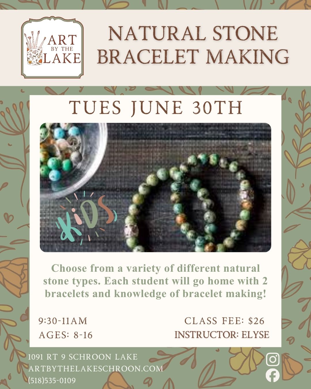 Make a Natural Stone Bracelet Pair
