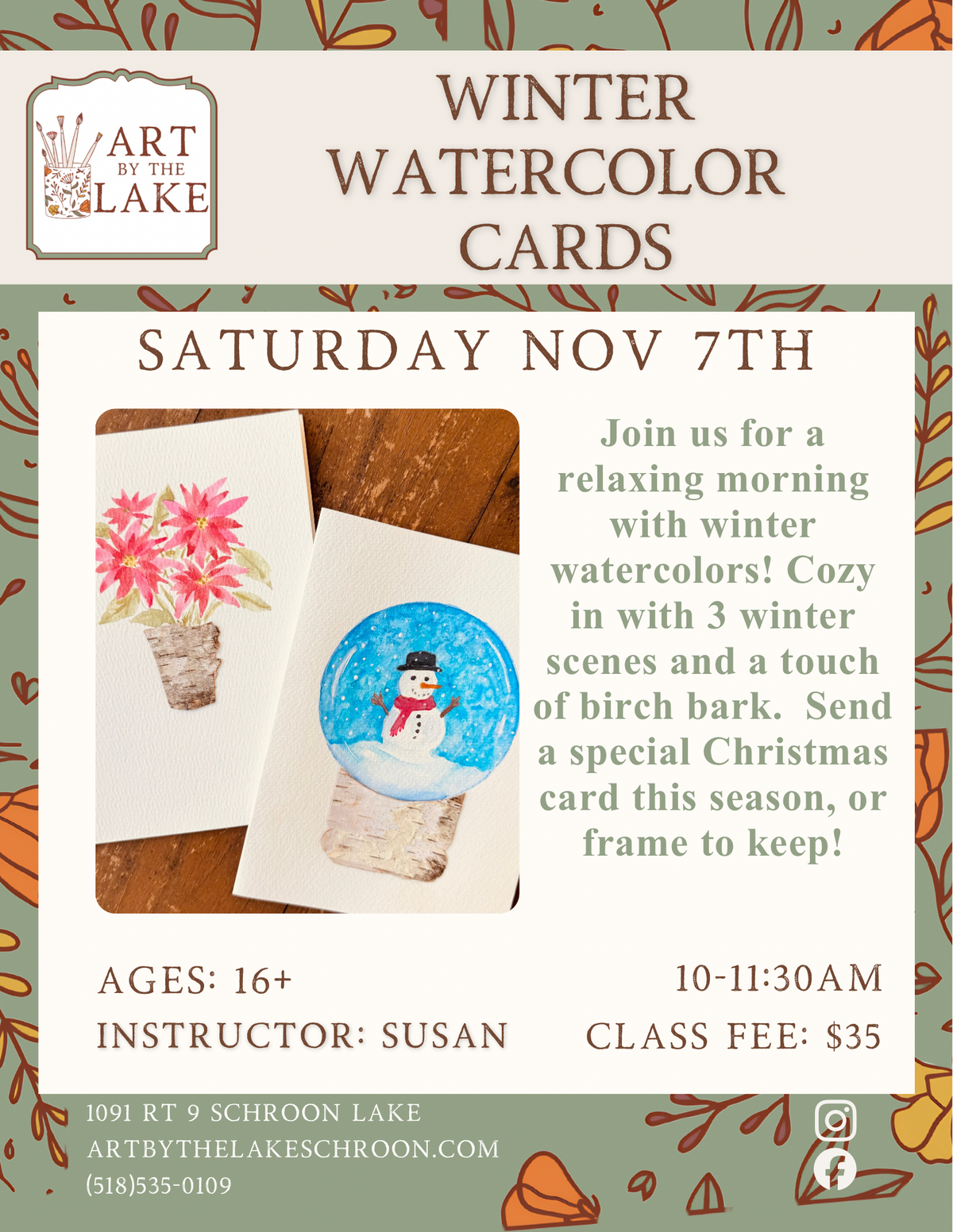 Nov 7- Winter Watercolor Cards