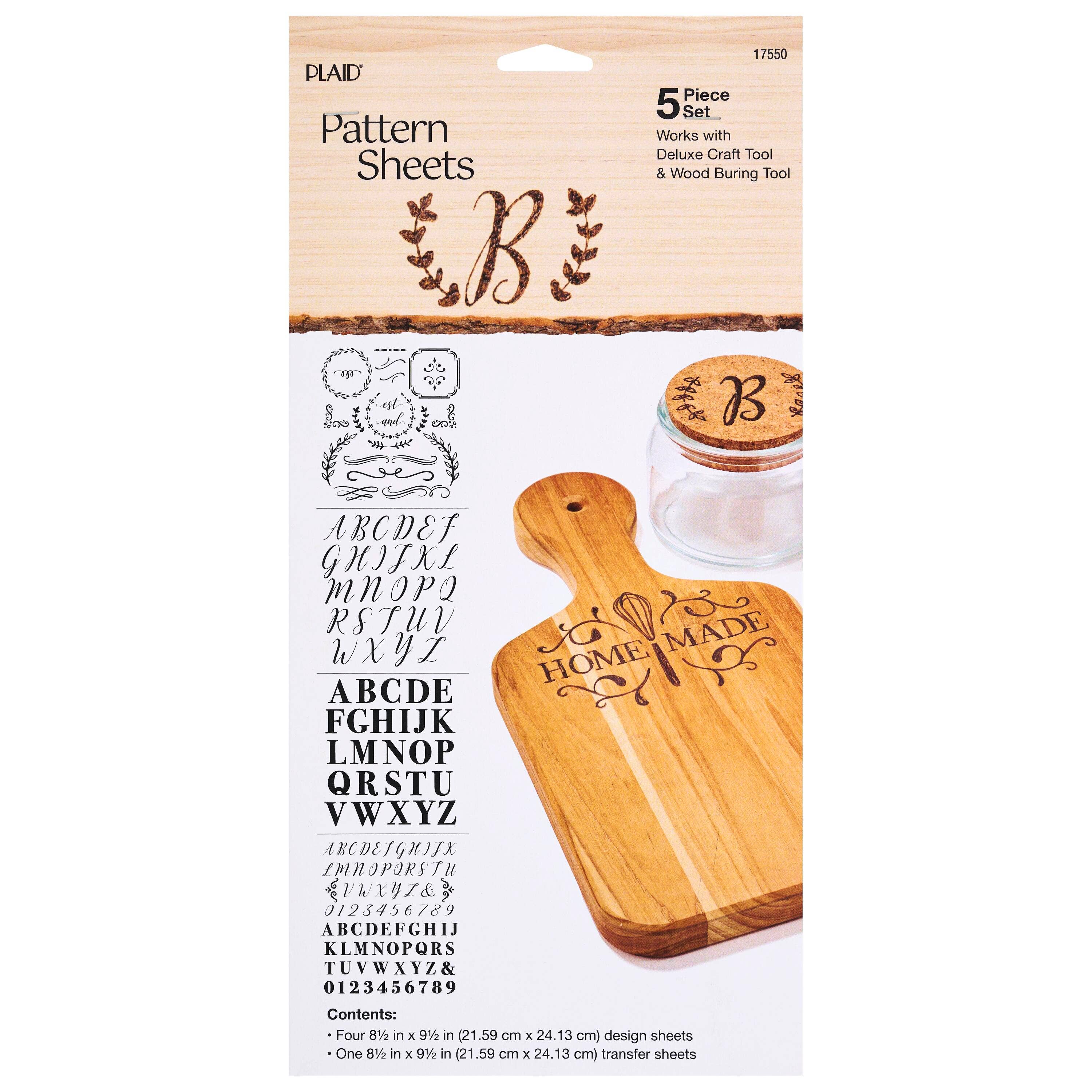 Wood Burning Pattern Sheets 5-Piece