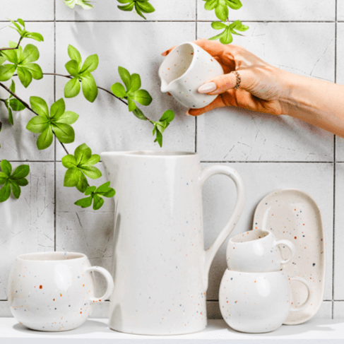Stoneware Ceramic Pitcher — Party Collection