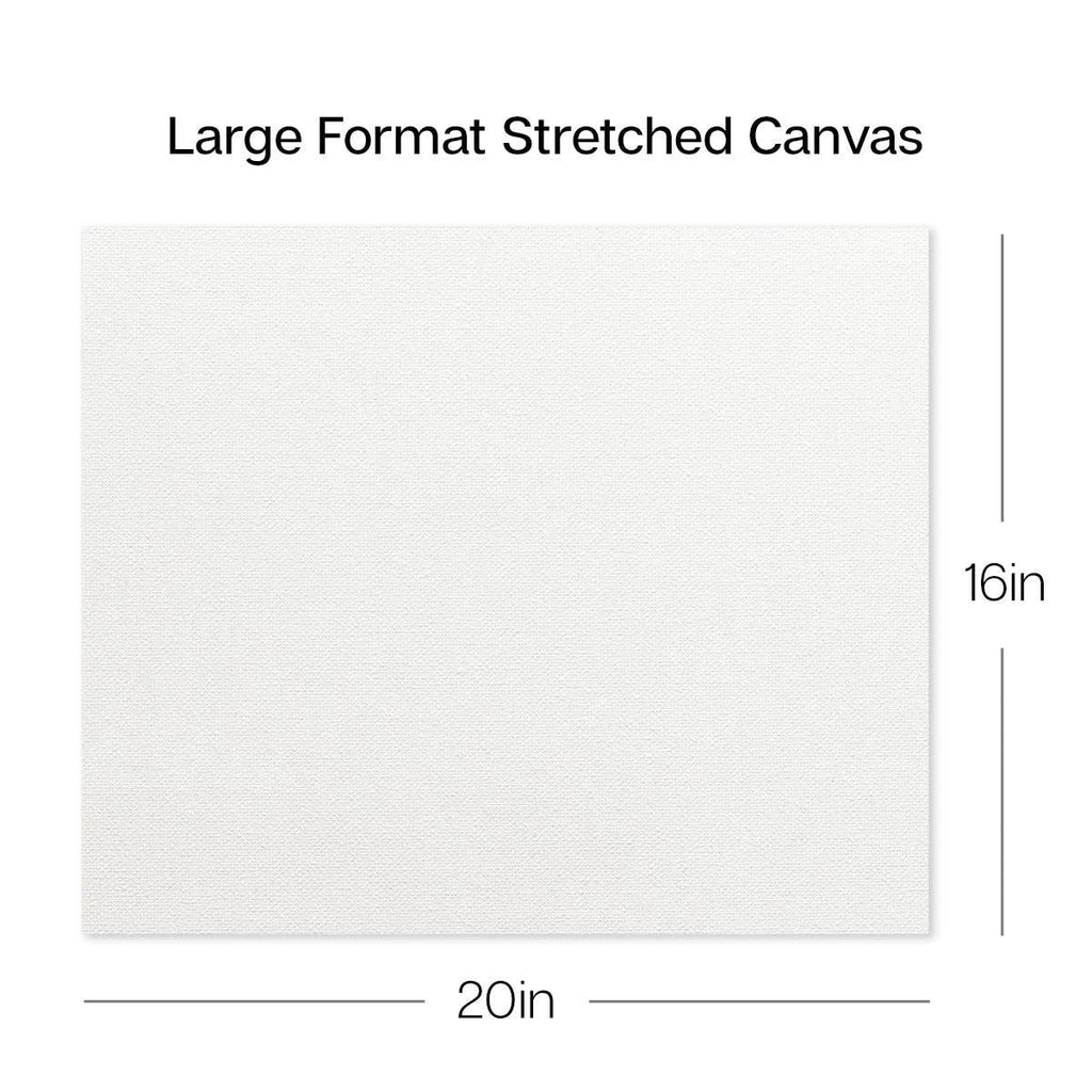 Stretched White Canvas - 16" x 20" - 6 Pack - 100% Cotton, Primed
