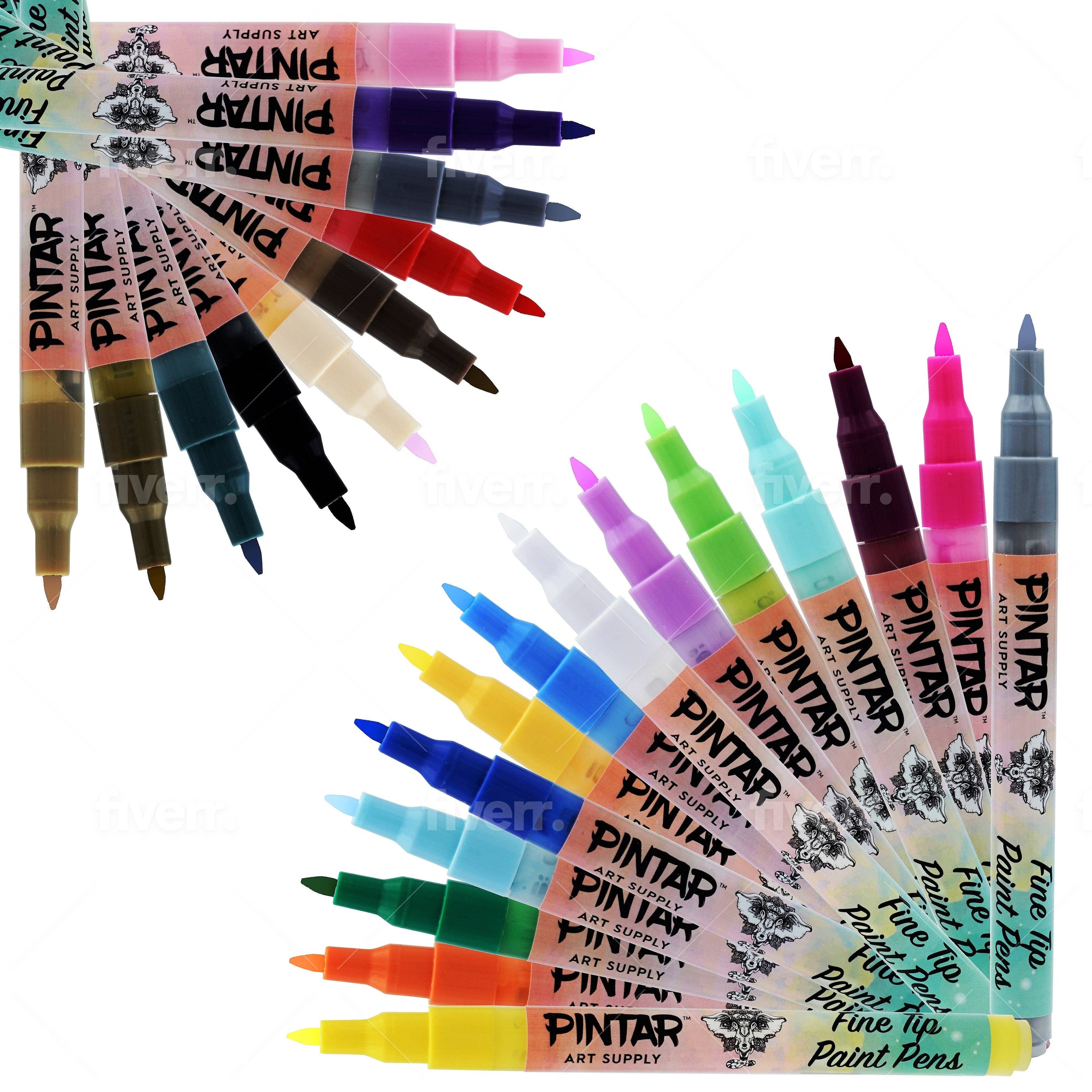 Acrylic Paint Markers - 24 Pack With 0.7 mm Tips