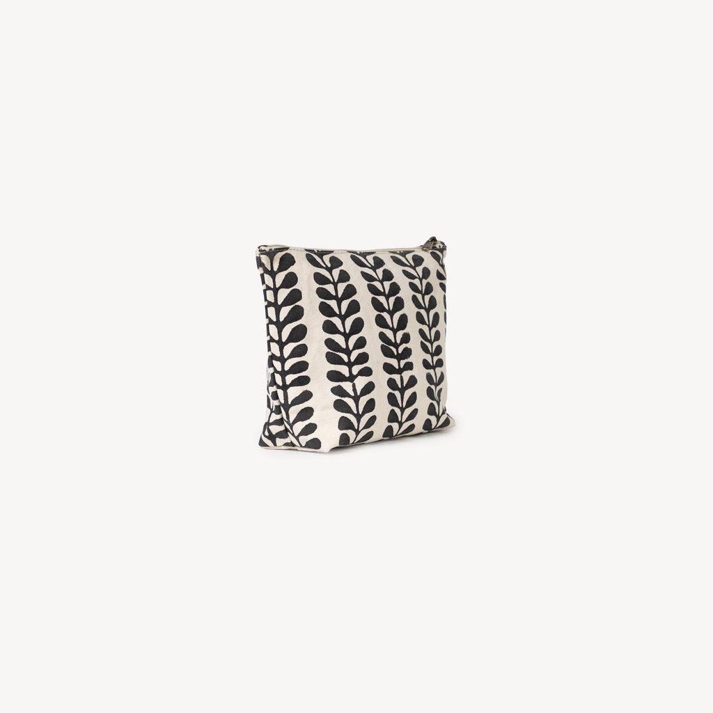 Hand Block Printed Waterproof Pouch - Fern