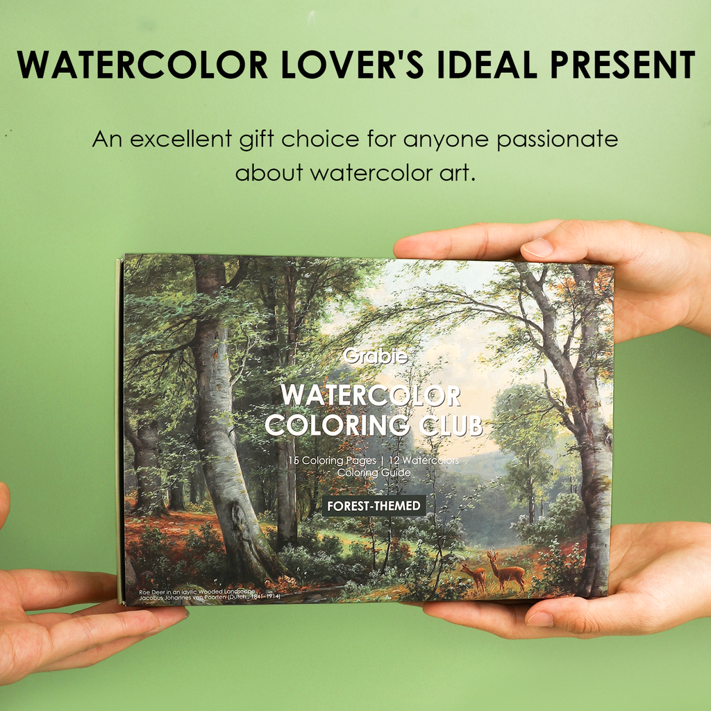 Watercolor Coloring Club Box- Forest