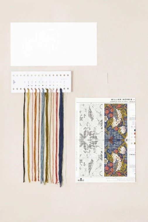 Strawberry Thief Cross Stitch Bookmark