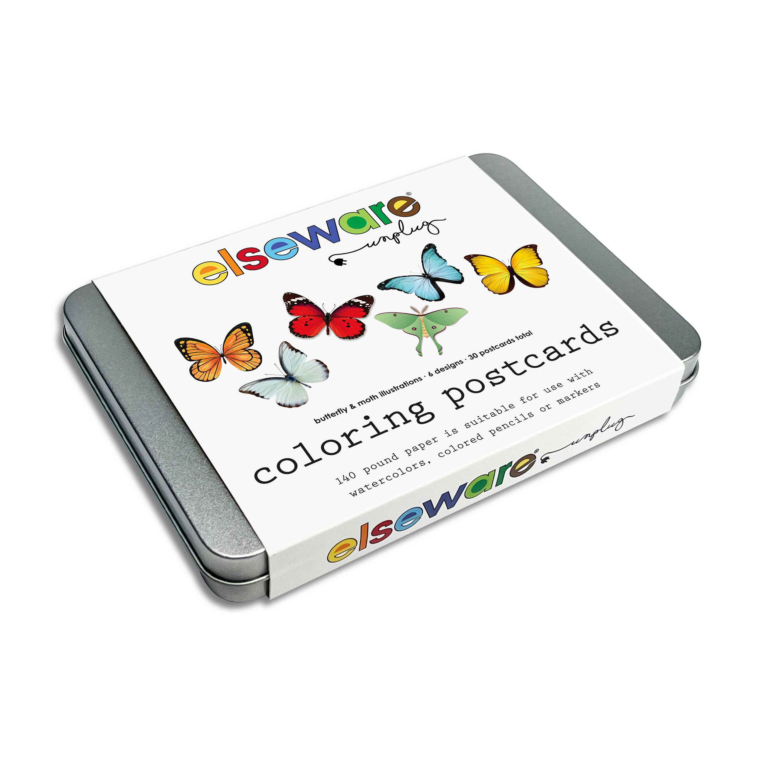 Coloring Postcards Butterfly & Moth Designs (30cards)