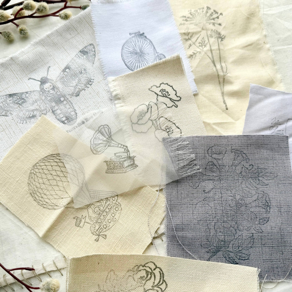 Dyed & Stamped Fabrics for Mixed Media Art