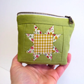 Handmade Sawtooth Quilted Linen Pouch