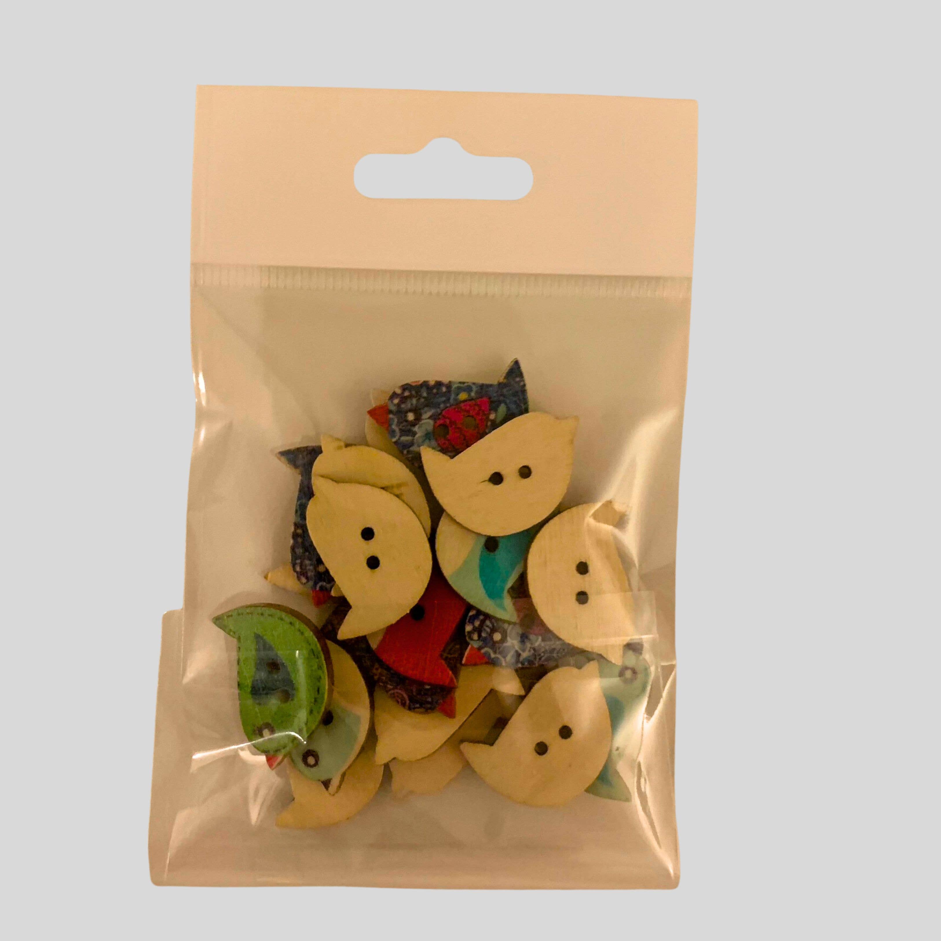 Wooden Bird Buttons