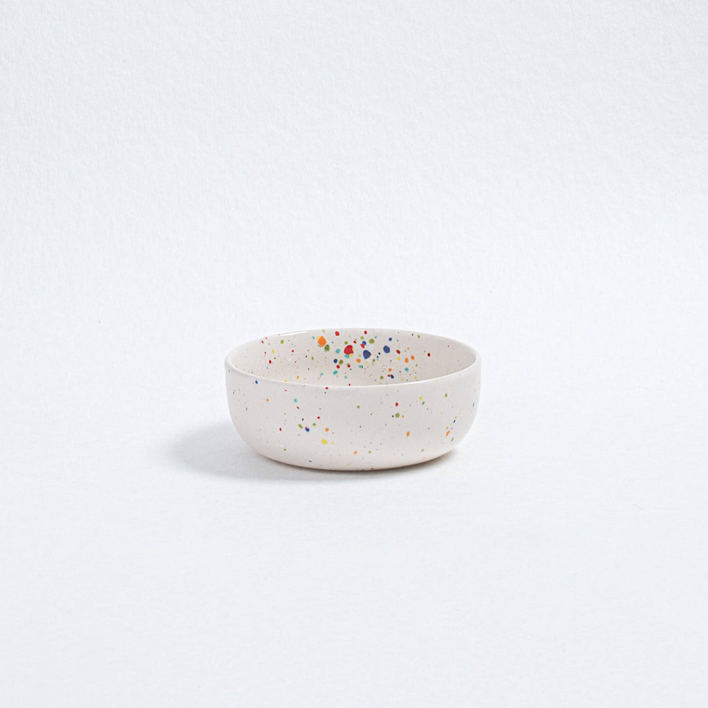 Set of 4 White Stoneware Ceramic Bowls
