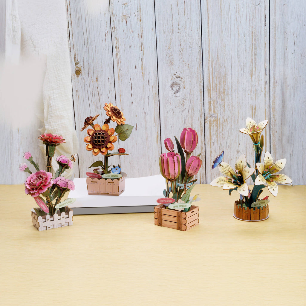 DIY Wooden Puzzle Kit- Tulip Bloom Set