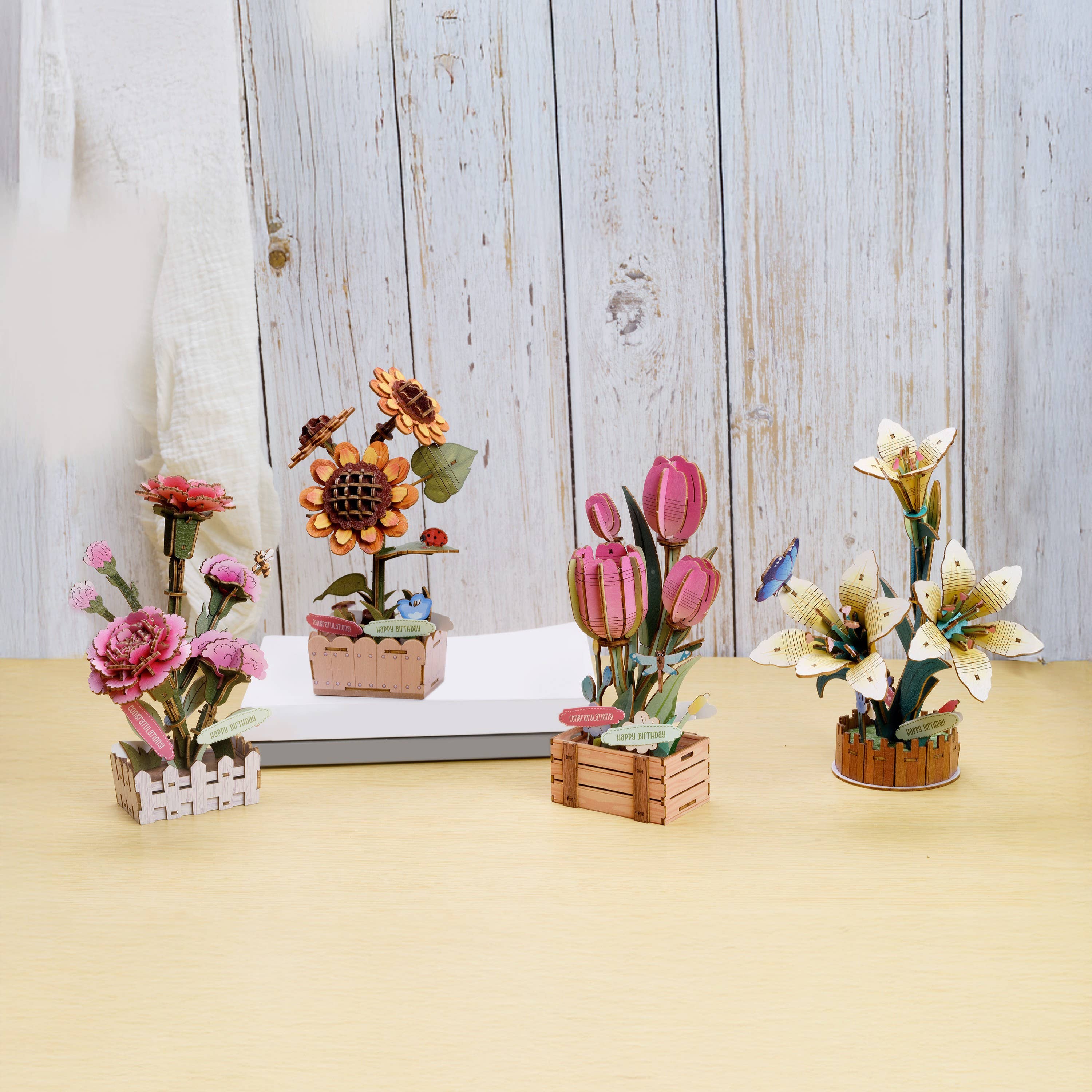 DIY Wooden Puzzle Kit- Tulip Bloom Set