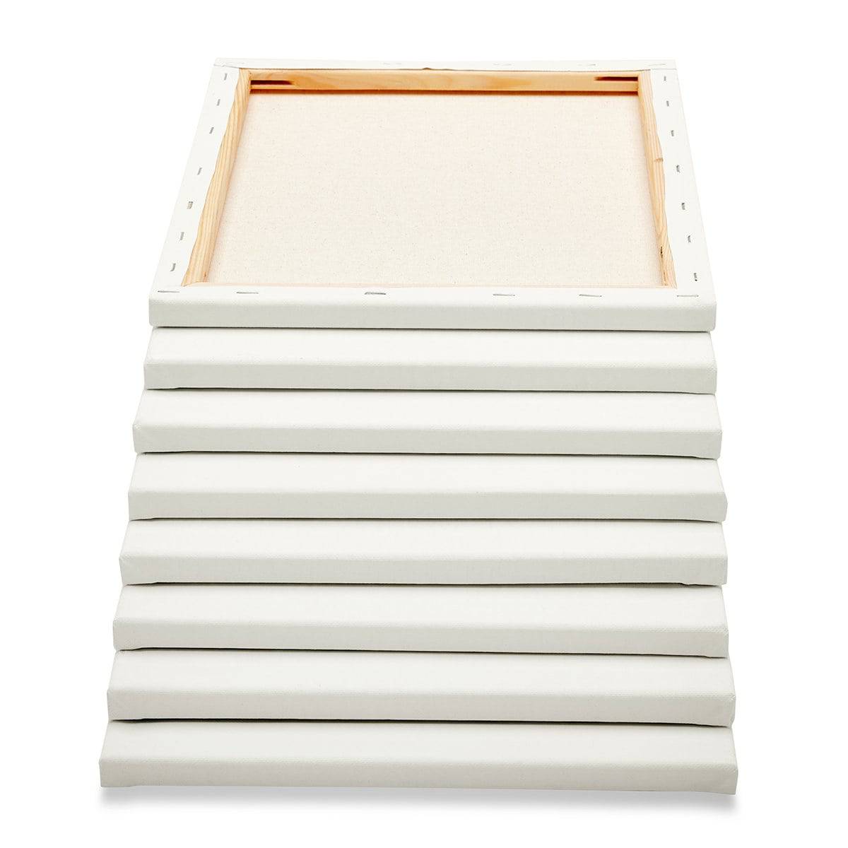 Stretched White Canvas - 11" x 14" - 8 Pack - 100% Cotton, Primed