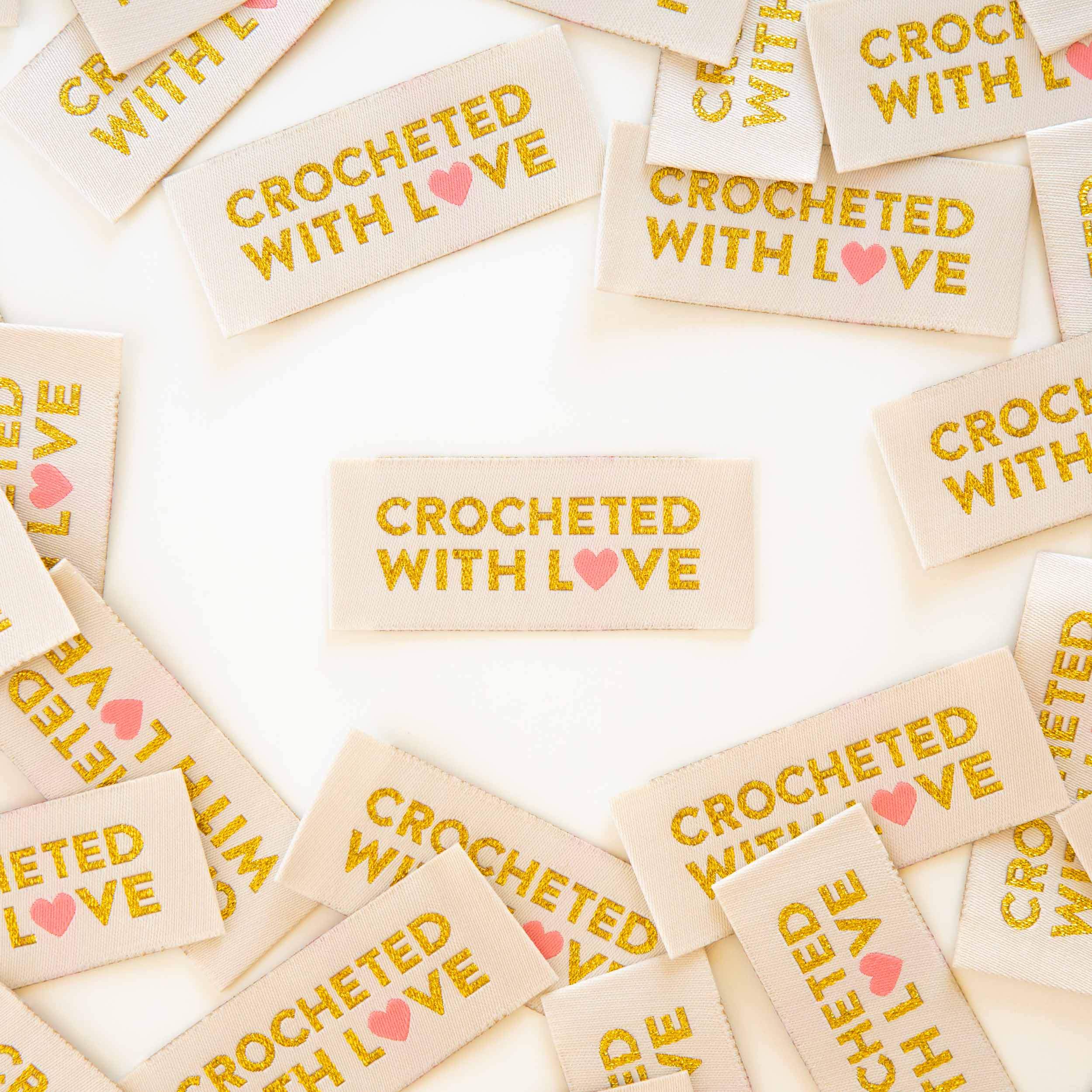 CROCHETED WITH LOVE Label-8ct