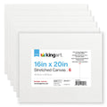 Stretched White Canvas - 16" x 20" - 6 Pack - 100% Cotton, Primed