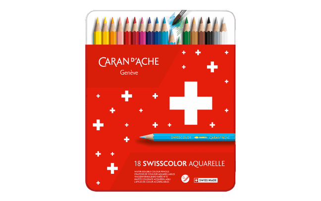 Water-soluble Pencils SWISSCOLOR in Metal Box