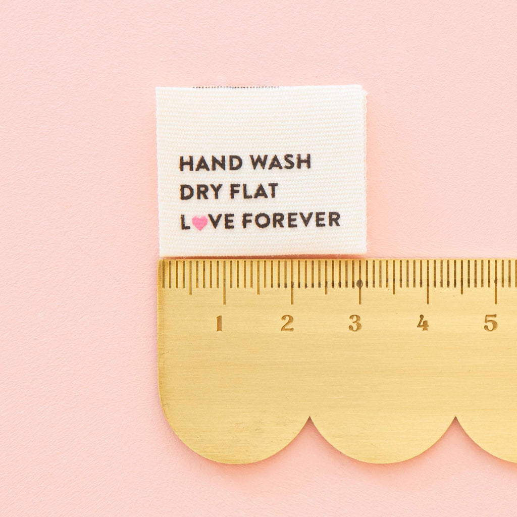HAND WASH DRY FLAT Organic Cotton label- 8ct