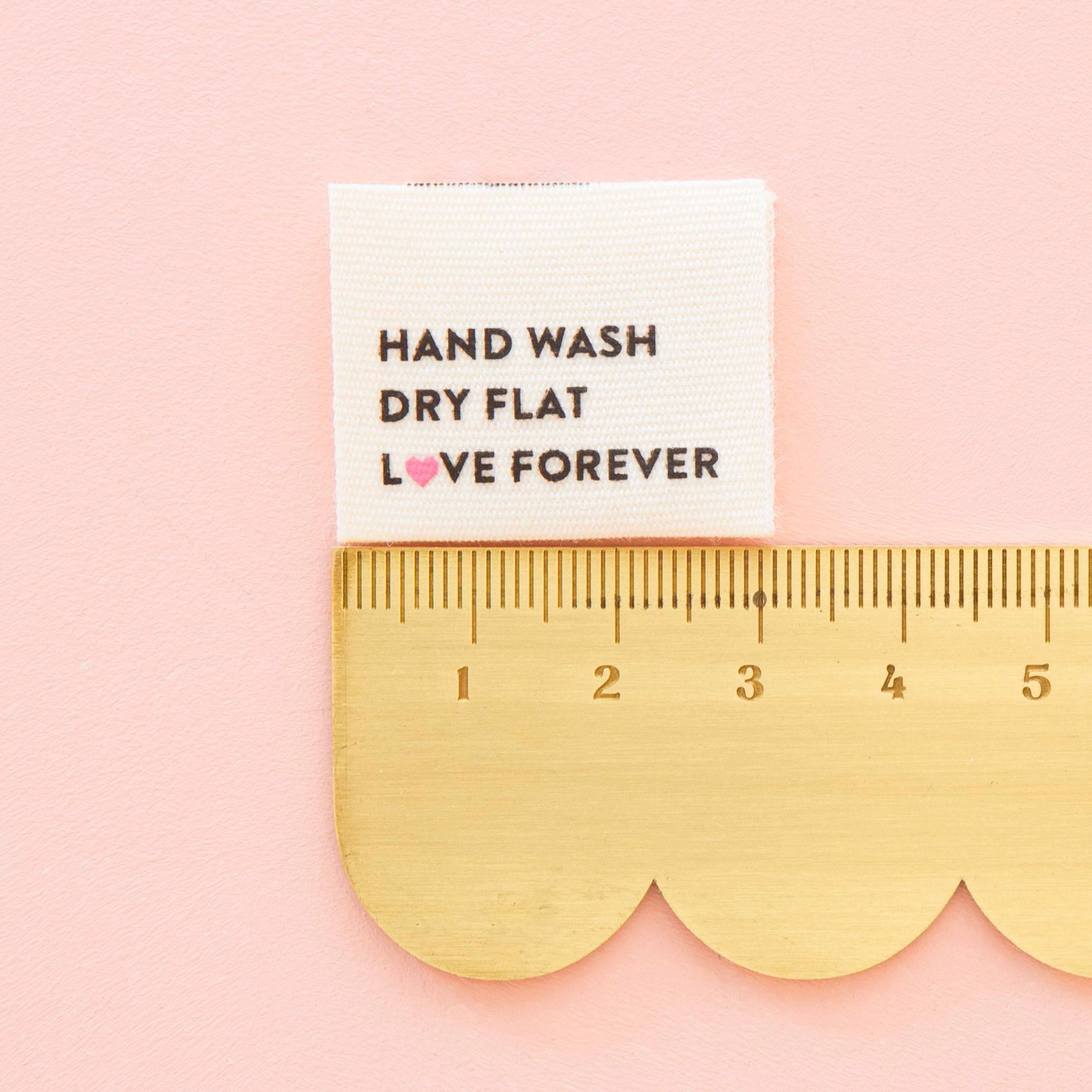 HAND WASH DRY FLAT Organic Cotton label- 8ct