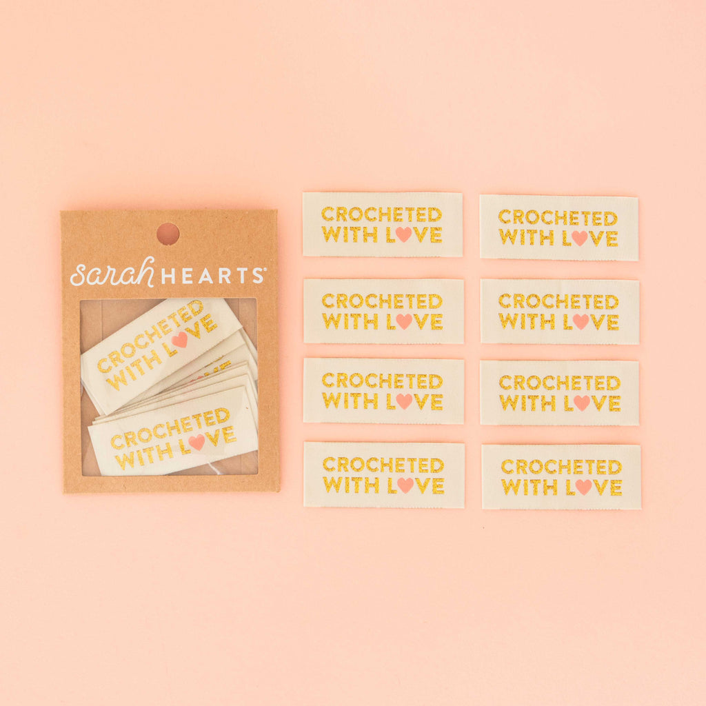 CROCHETED WITH LOVE Label-8ct