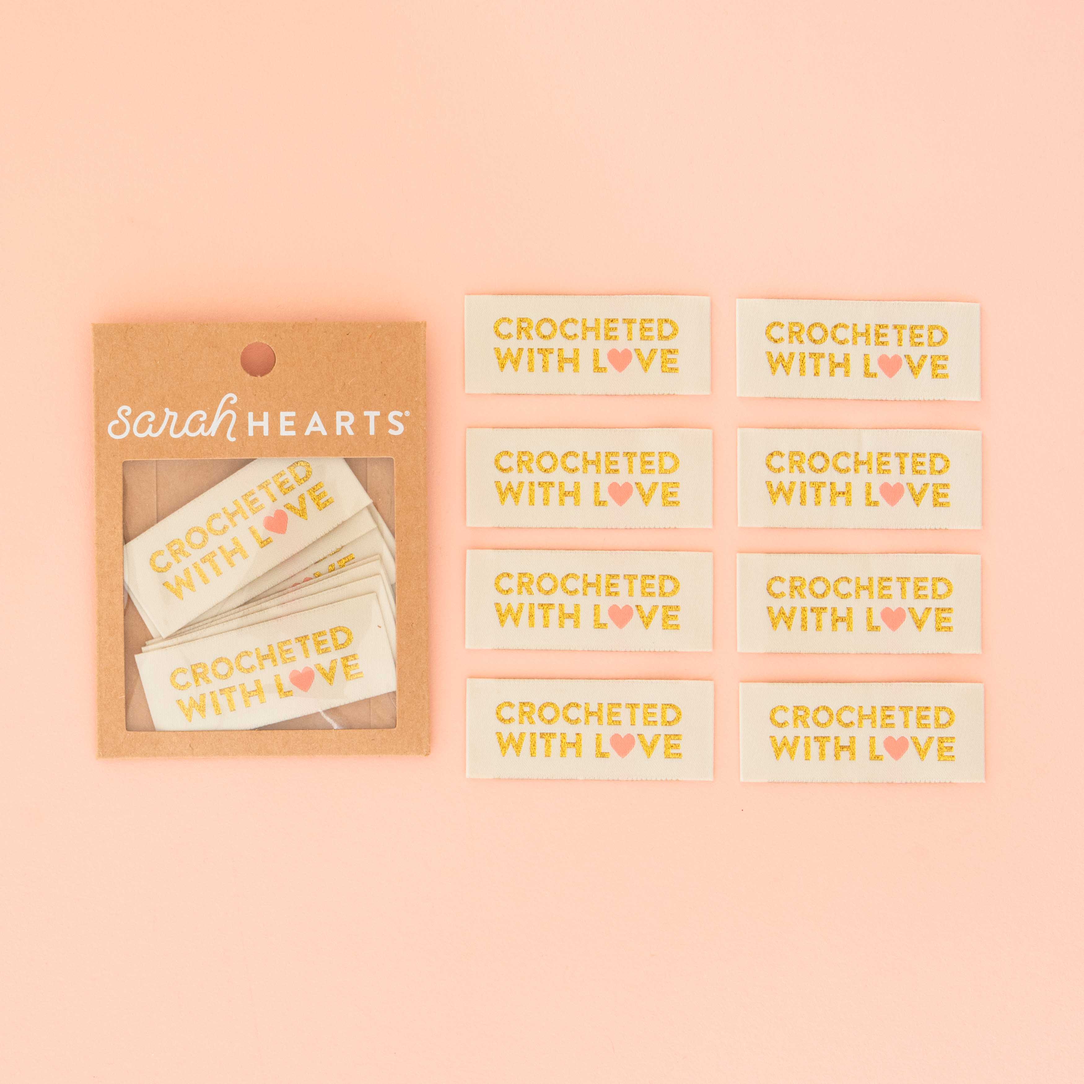 CROCHETED WITH LOVE Label-8ct