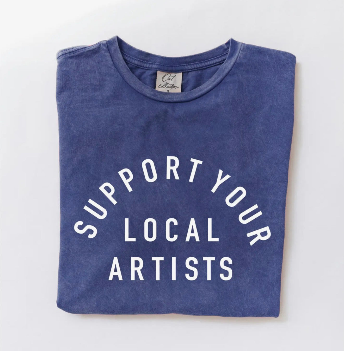 Mineral Washed Tee- Denim Blue
