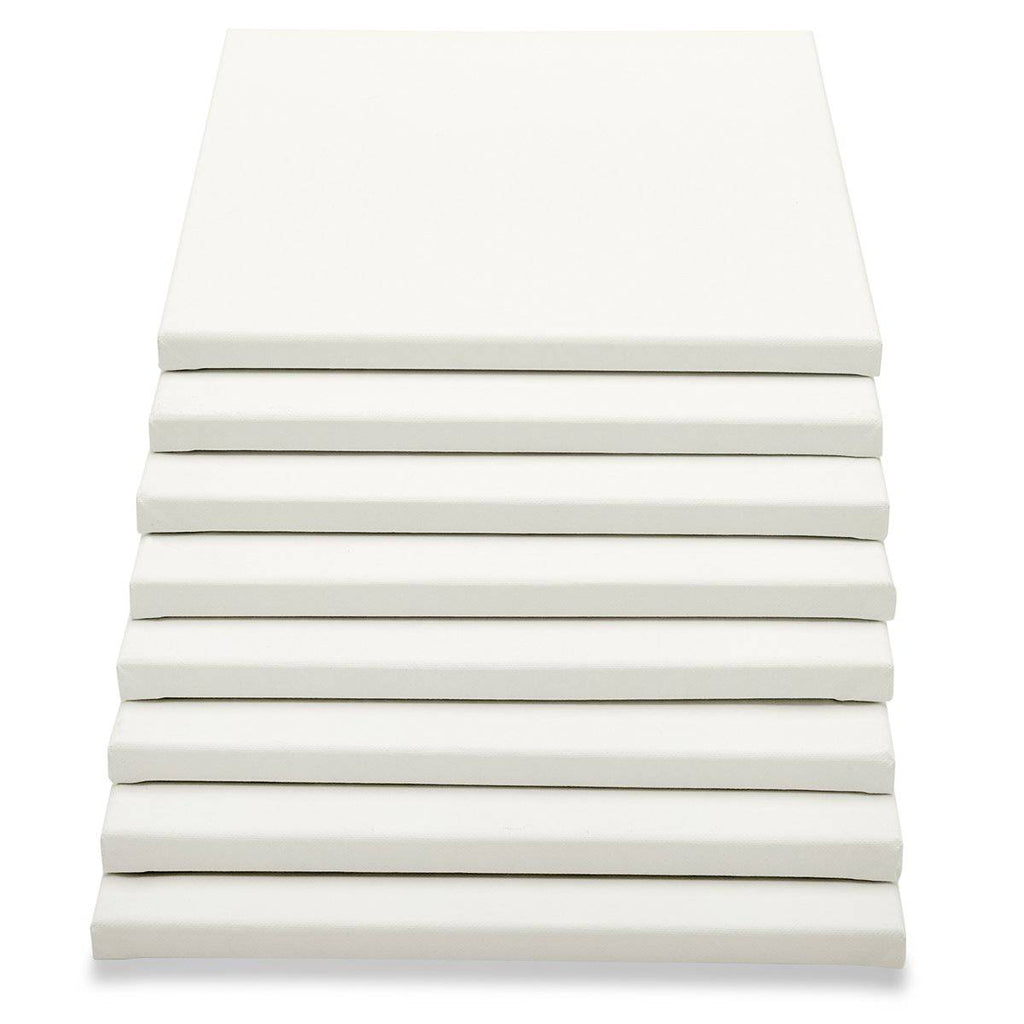 Stretched White Canvas - 11" x 14" - 8 Pack - 100% Cotton, Primed