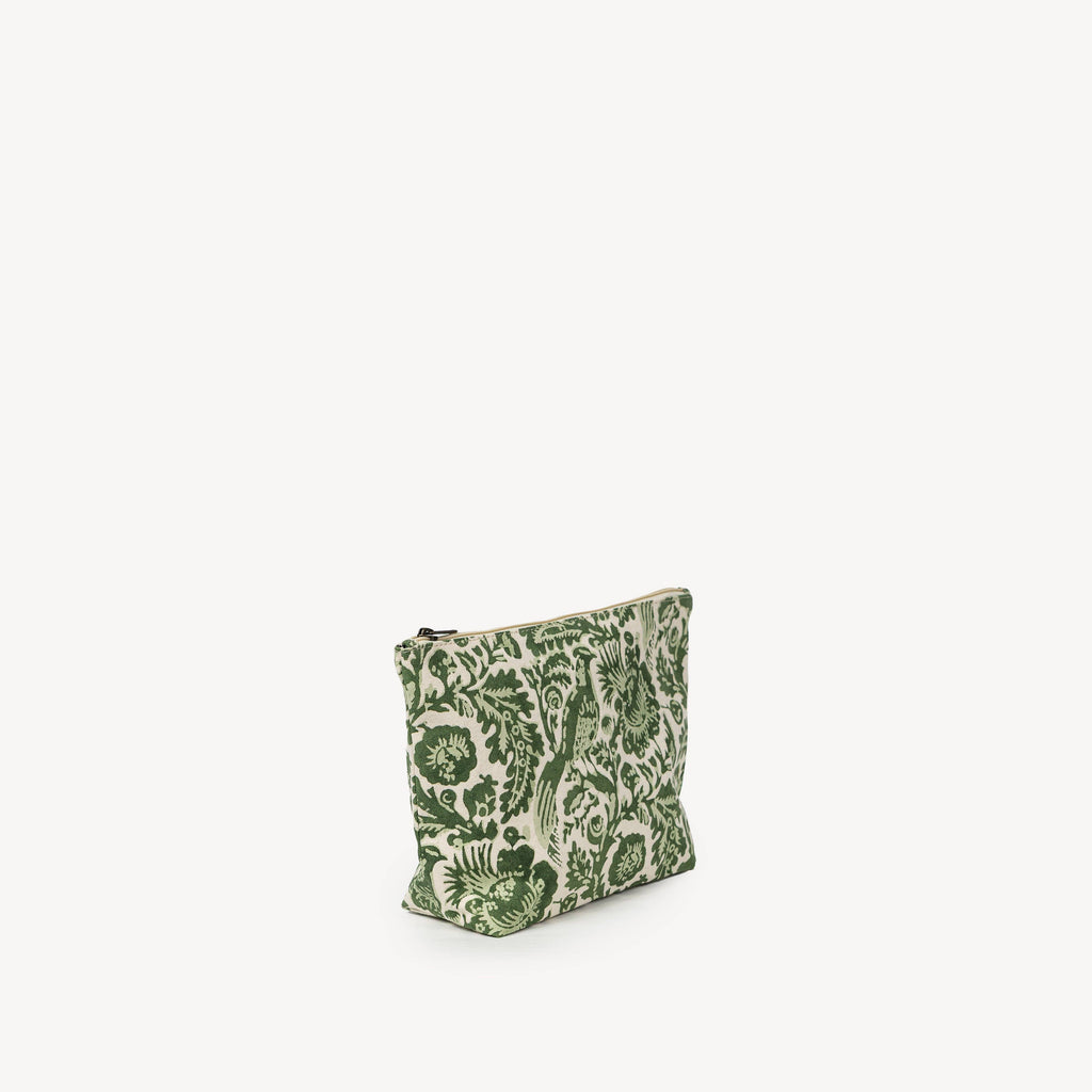 Hand Block Printed Pouch - Peacock