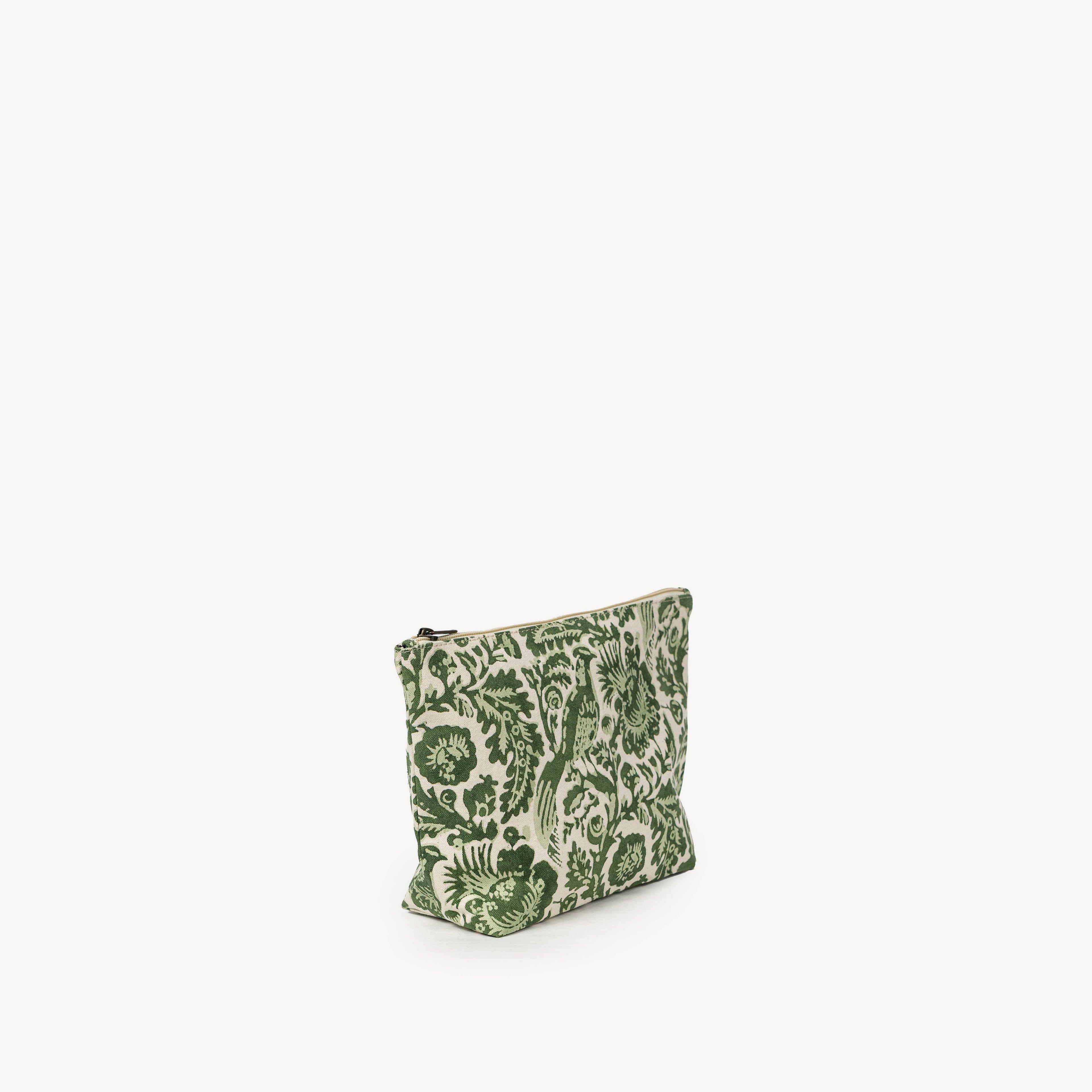 Hand Block Printed Pouch - Peacock