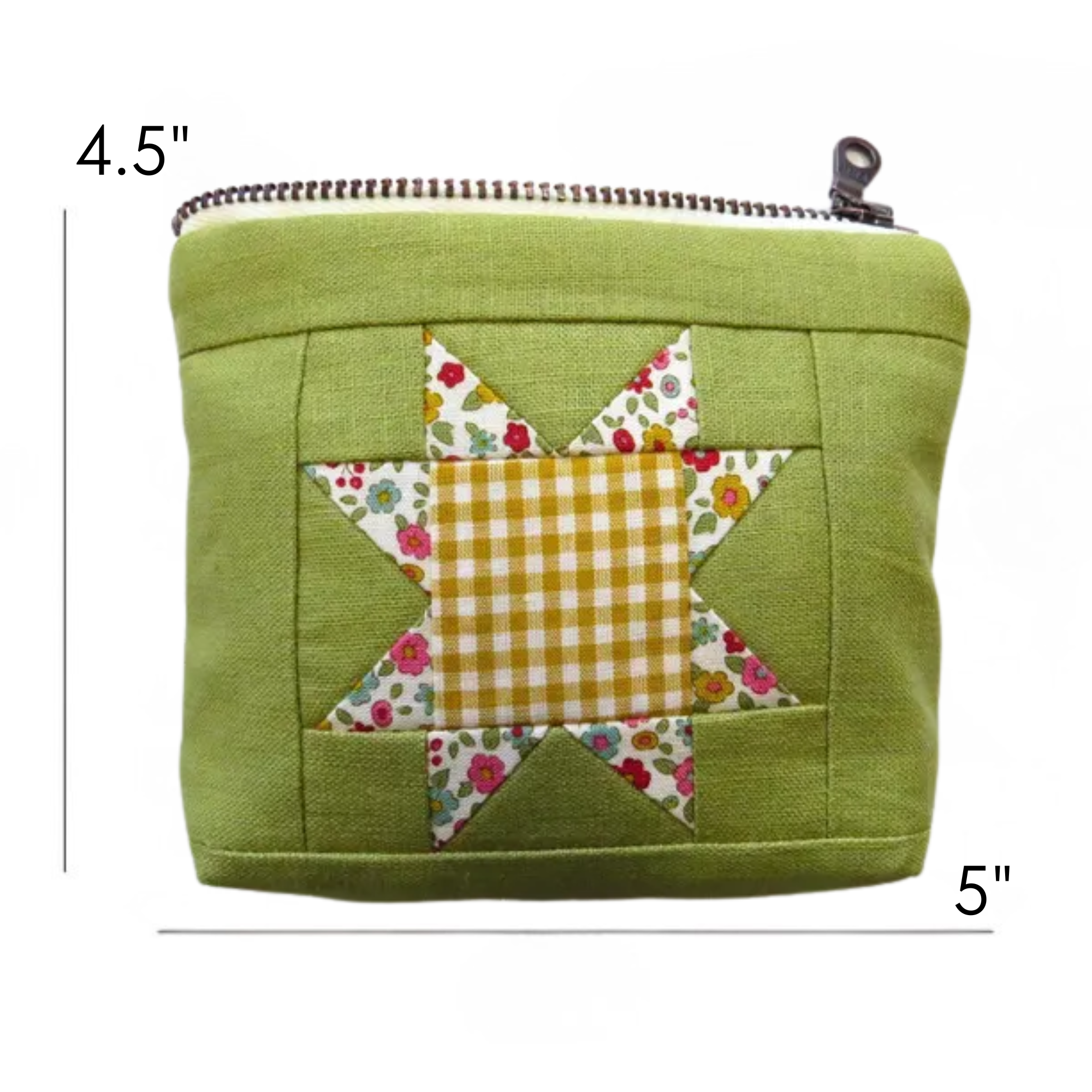 Handmade Sawtooth Quilted Linen Pouch