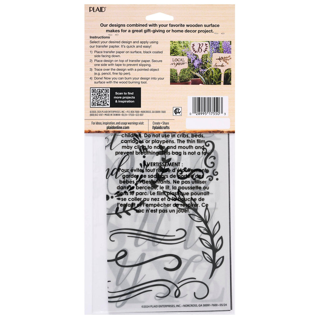 Wood Burning Pattern Sheets 5-Piece