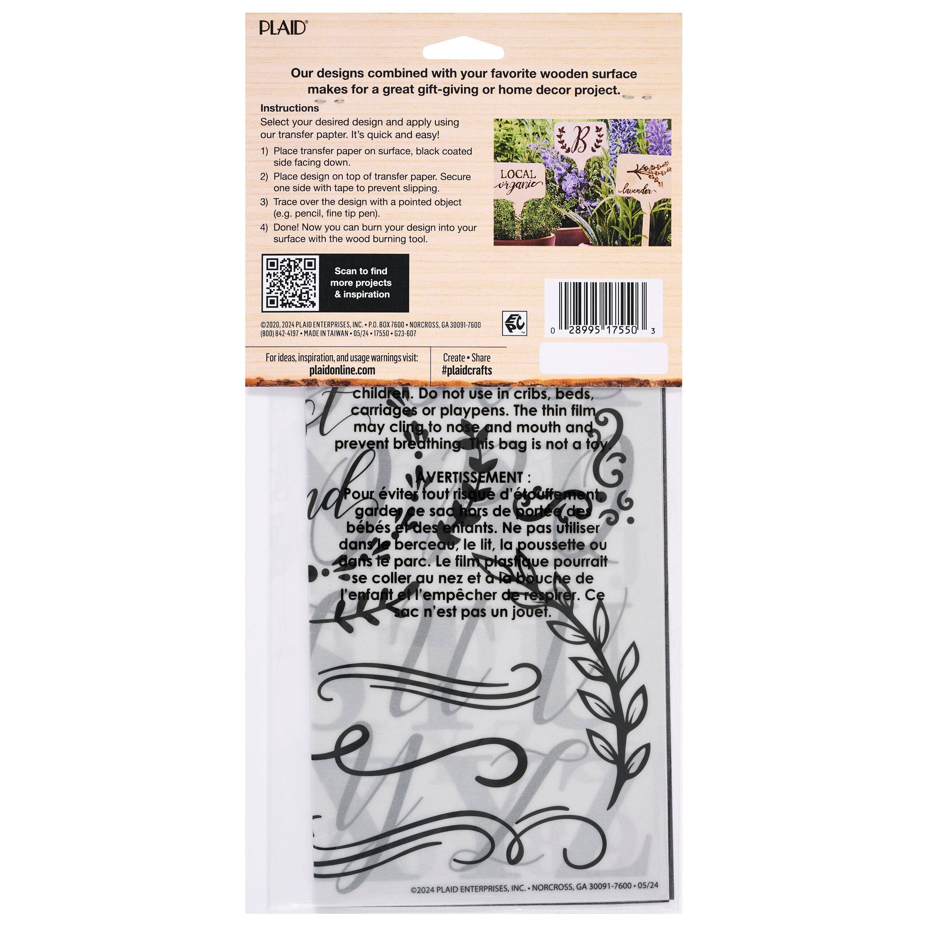 Wood Burning Pattern Sheets 5-Piece